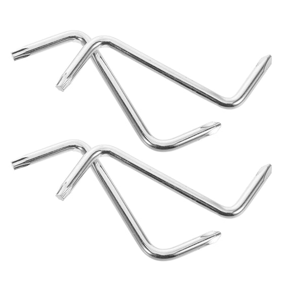 WEUVEB 4Pcs Z Type Right Angle Screwdriver Set for Home Appliance and Car Mudguard Repair Plated Silver