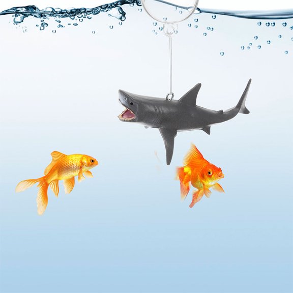 WEUVEB 4-Set Aquarium Fish Decorations, Unique Gray Floating Ornaments for Betta Decor Accessory