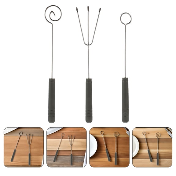 WEUVEB 4Sets Cheese Fondue Forks Stainless Steel Chocolate Candy Dipper Tool for Group Meals and Parties