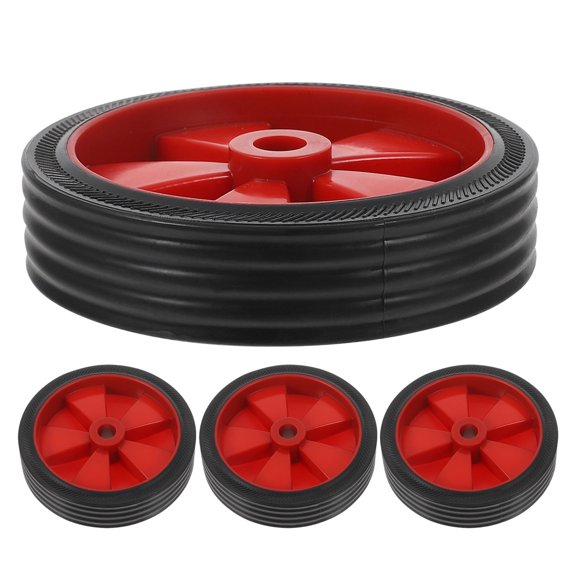 WEUVEB Quiet Red Plastic Caster Wheels for Air Compressor No Noise Stable Movement 4Pcs