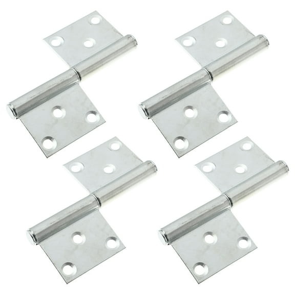 WEUVEB 4pcs Construction Hinges Flag-Type Hinge Iron Low Noise Silver