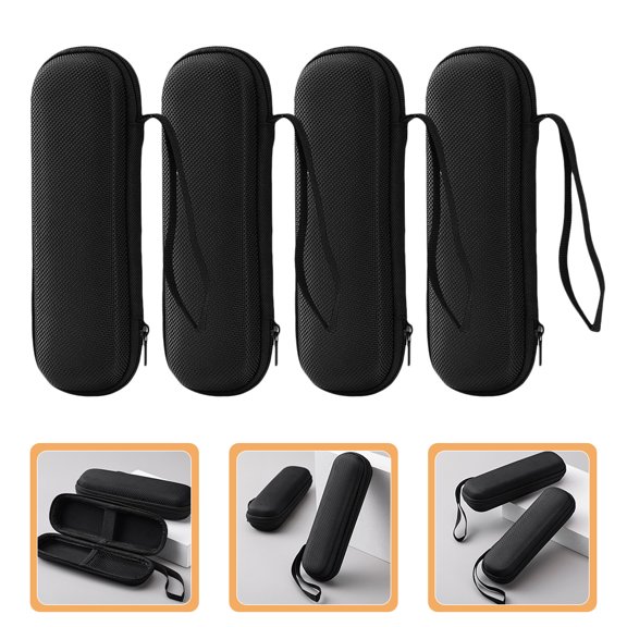 WEUVEB EVA Earphone Storage Case 4-Pack Black Portable Cable Organizer with Splashproof Design for Earbuds and Accessories