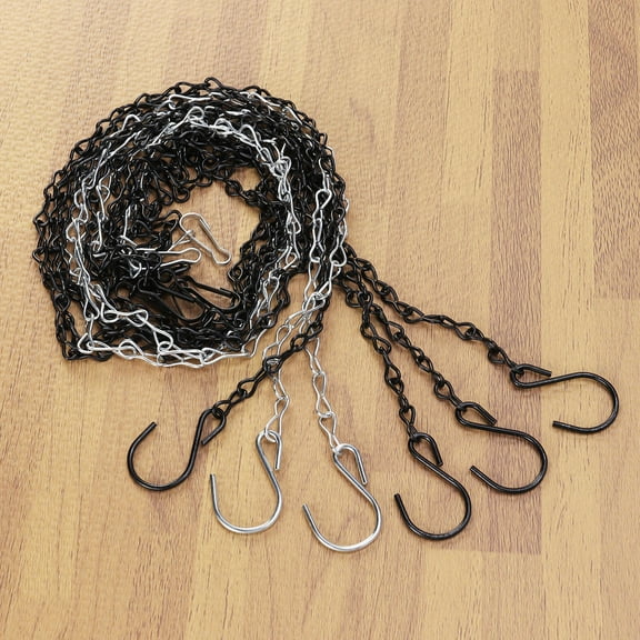 WEUVEB 4pcs Heavy Duty Hanging Chain For Bird Feeders Planters Lanterns Black Galvanized For Use