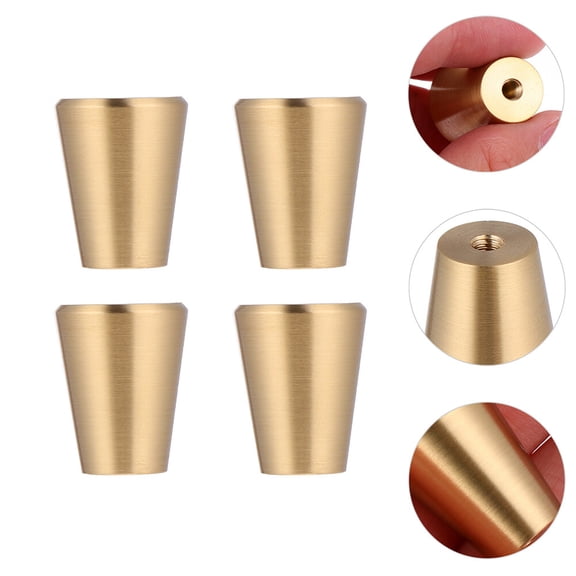 WEUVEB 4pcs Retro Handle Square Copper Kitchen Door Knobs for Home Decoration