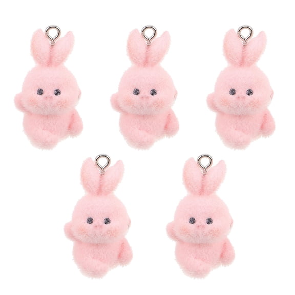 WEUVEB 5-Pack Cartoon Keychain Charms with Flocking, Cute Bag Accessories Perfect for Teens and Giving