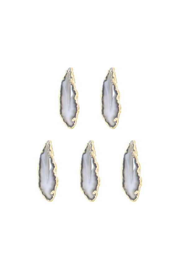 White Agate Pendant Set for Necklace and Bracelet Making, 5 Pieces Jewelry Craft Supplies