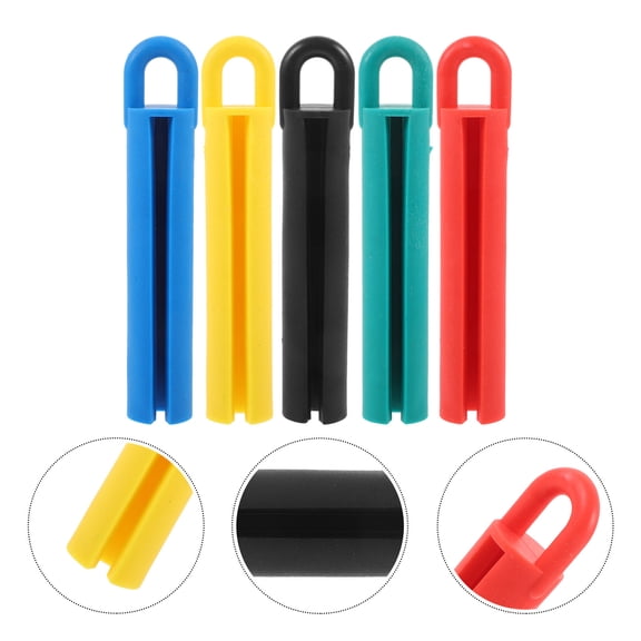 WEUVEB 5-Pack Yellow Plastic Pool Cue Holders Wall Mount Billiard Stick Storage Rack for Game Room