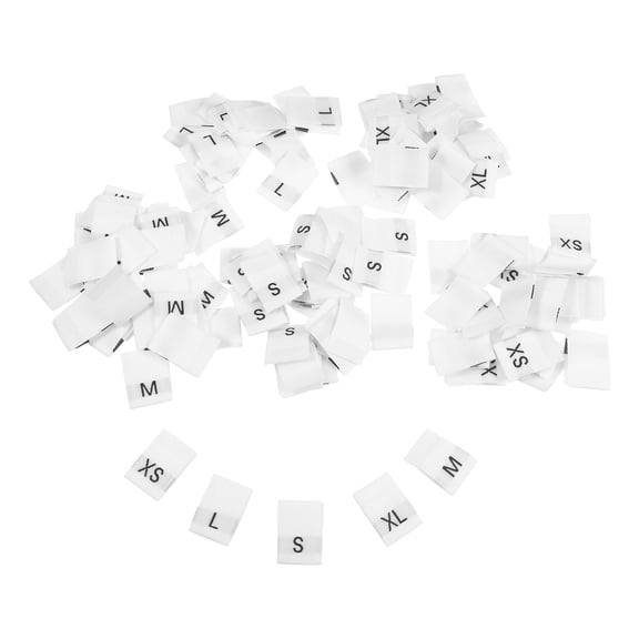 WEUVEB 500Pcs White Polyester Garment Size Labels Convenient Washable Small Tags for Clothes and Pants