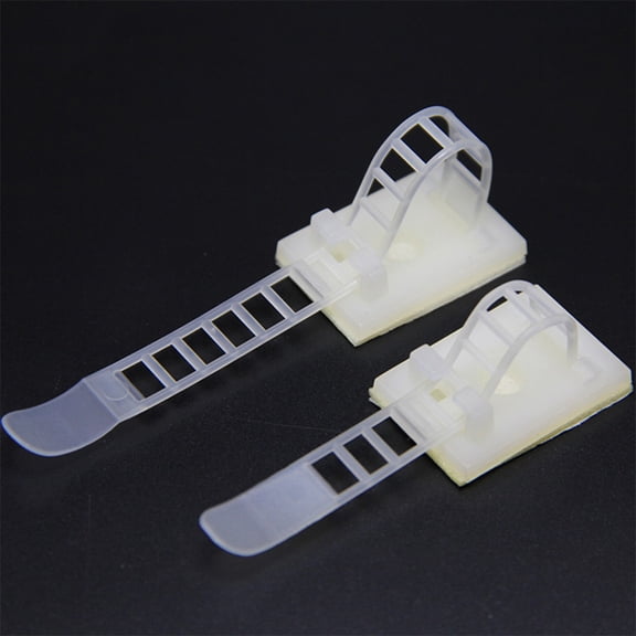WEUVEB 50Pcs Adjustable Cable Fixer White Wire Organizer for Mounting Cables on Walls and Ceilings
