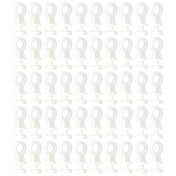 WEUVEB 50Pcs Beige Curtain Rail Track Rollers Plastic Rod Slides Easy to Install and Remove