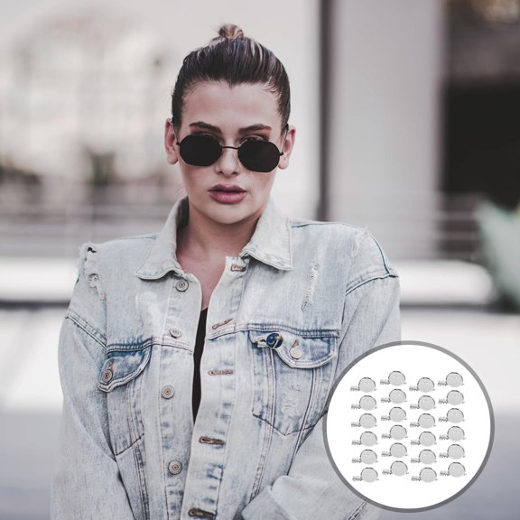 WEUVEB 50Pcs Brooch Making Base Plated Silver Iron Material for DIY Rhinestone and Epoxy Clay Craft Accessories