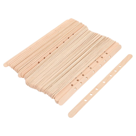 WEUVEB 50Pcs Candle Wick Centering Tool Wooden Holder with 7 Holes for Custom Candle Projects