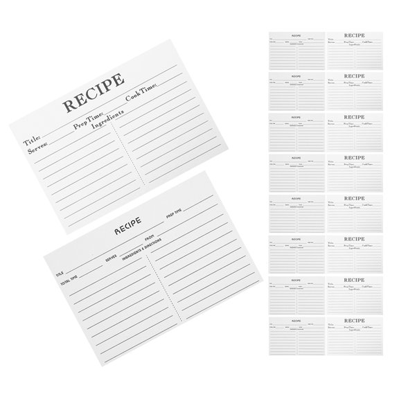 WEUVEB 50Pcs Double Sided Recipe Cards for Home Use with Elegant Design and Ink Absorbing Thick Paper Sheets