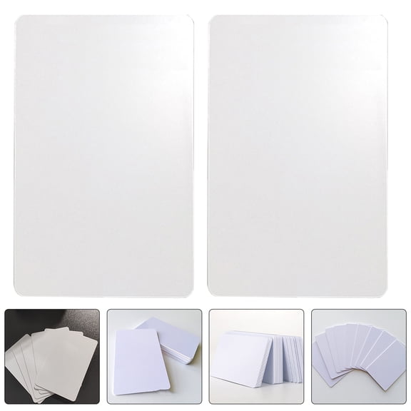 WEUVEB 50Pcs Durable White PVC Blank Plastic Id Cards for Office Use and DIY Craft Projects
