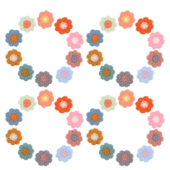 WEUVEB 50Pcs Small Floral Iron on Patches Embroidered Applique for Clothing Accessories