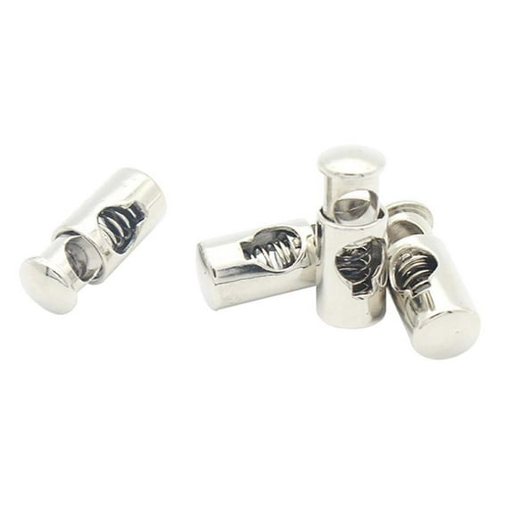 WEUVEB 50Pcs Plated Silver Metal Rope Cord Locks for Hanging Use Keeps Drawstrings Tight