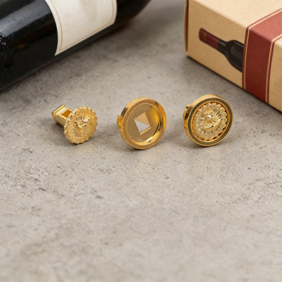 WEUVEB 50Pcs Retro Box Security Buckle with Lion Pattern Metal Snap Button for Wine Packaging Boxes