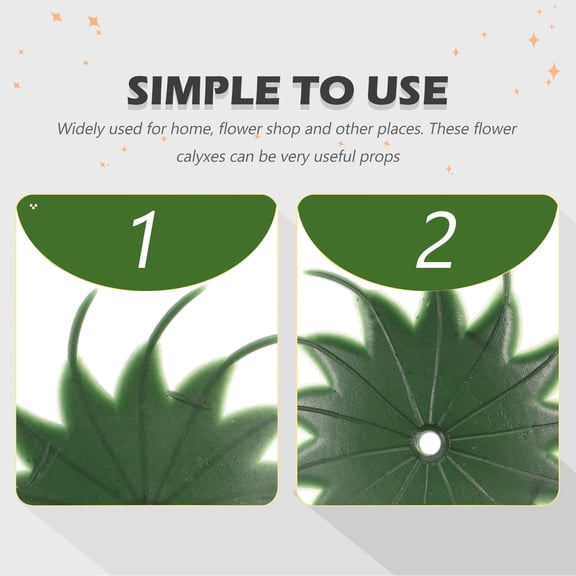 WEUVEB 50Pcs Stable Plastic Flower Sepals Receptacles for Home DIY Artificial Flowers