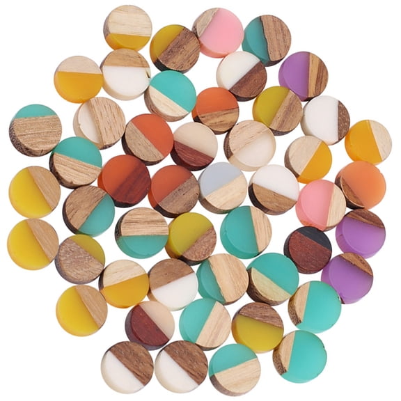 WEUVEB DIY Jewelry Making Findings Assorted Color Resin and Wood Cabochons