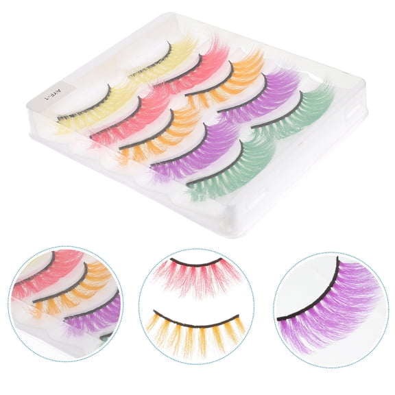WEUVEB Eyelash Clusters False Eyelashes Assorted Color Simulation 5 Pairs