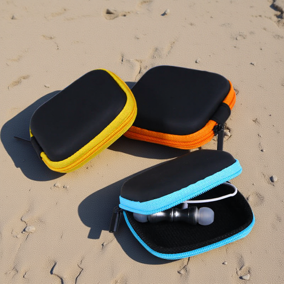 WEUVEB 5-Pack Assorted Color Earbud Cases, Hard Shell Storage Boxes with Smooth Zipper for Travel and Everyday Use