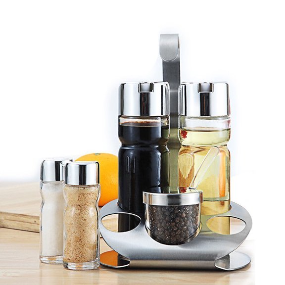 WEUVEB 5Pcs Assorted Color Glass Spice Storage Jars with Magnetic Backing for Kitchen Use