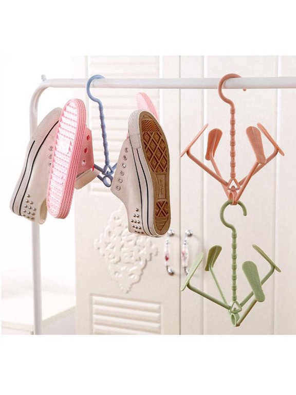 5Pcs Shoes Drying Rack Assorted Colors Plastic Folding Hanger for Boots and Shoes