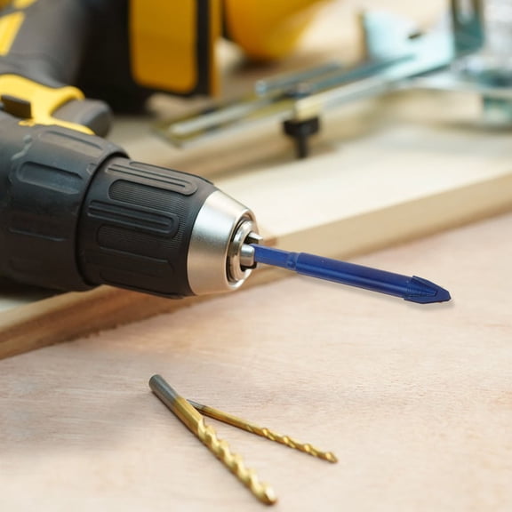 WEUVEB 5Pcs Blue Tungsten Steel Alloy Triangular Head Drill Bit For Masonry Concrete Drill Bit Set