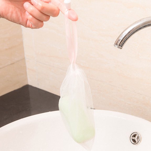 WEUVEB 5Pcs Bubble Net Soap Saver Bag Assorted Colors for Comfortable Exfoliating Body Use