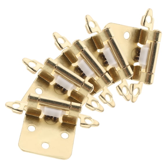 WEUVEB 5-Pack Heavy Duty Coffee Steel Cabinet Hinges with Automatic Door Closer for Kitchen and Trailer Doors