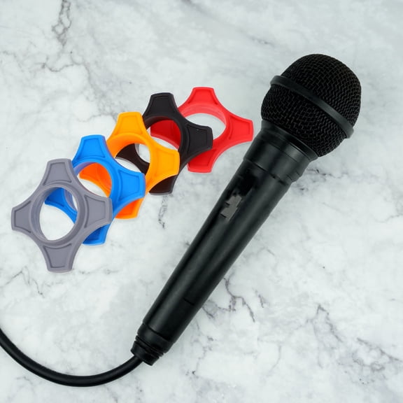 WEUVEB 5Pcs Silicone Handheld Microphone Skidproof Ring for