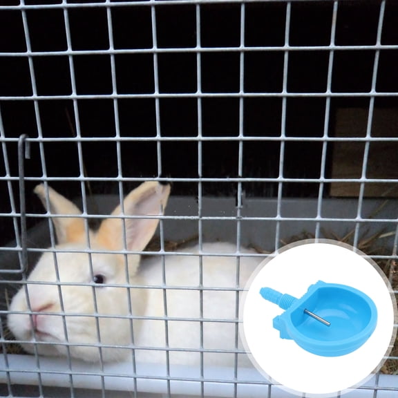 WEUVEB 5Pcs Sky Blue Automatic Rabbit Drinker with Safe Convenient Design for Small Mammals