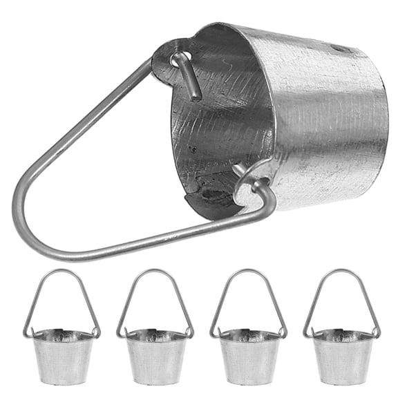 WEUVEB 5Pcs Small Metal Bucket for Outdoor Space 2.00X2.00X1.80CM