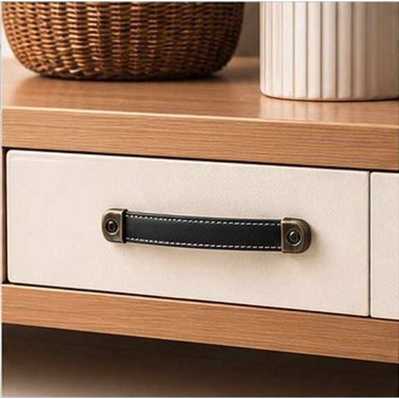 WEUVEB 5Pcs Vintage Style Strap Door Handles for Furniture and Luggage Hardware with Rounded Edges