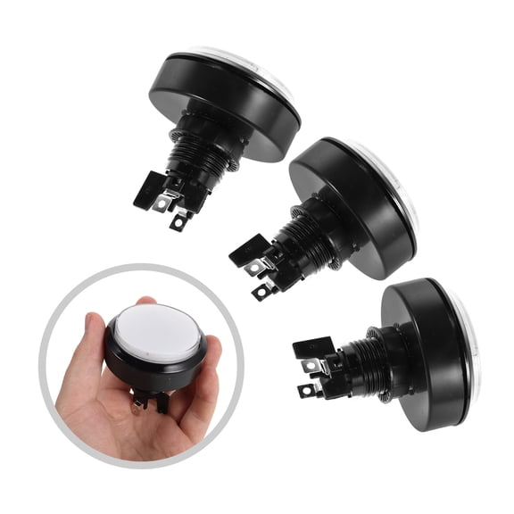 WEUVEB 5-Pack White LED Illuminated Buttons with for Game Console Cabinet Modding Parts