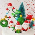 thumbnail image 1 of WEUVEB 5Pcs Assorted Color Christmas Resin Cake Toppers Cute Santa Decorations for Party, 1 of 6