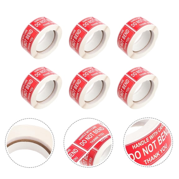 WEUVEB 6 Rolls Safety Reminder Stickers Copper Plate Stickers Warning Label for Shipping