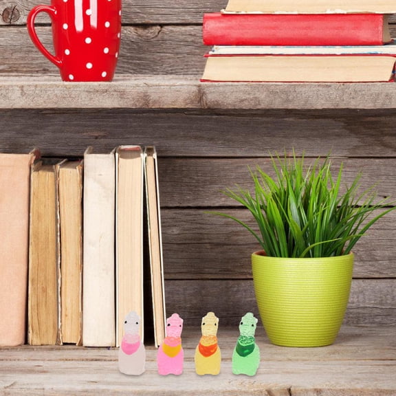 WEUVEB 60pcs Assorted Color Luminous Mini Resin Alpaca Figurines for Creative Home Decor and Office Ornaments