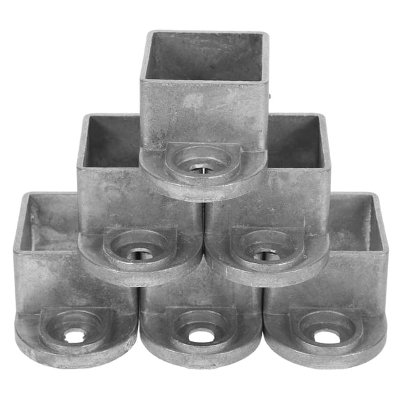 WEUVEB 6-Pack Grey Aluminum Fence End Brackets Metal Hardware for Secure Outdoor Fencing