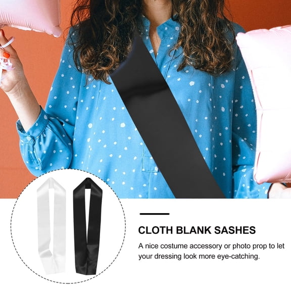 WEUVEB 6pcs Pageant Sashes for Women in White Cloth for Wedding and Graduation