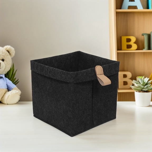 WEUVEB 6Pcs Foldable Storage Cubes Dark Grey Non Woven Fabric Organization for Home Users