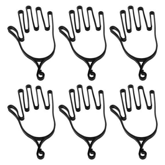 WEUVEB 6-Pack Glove Holder Hanging Rack, PP Plastic Storage Organizer for Home, Kitchen, Garage, Men & Women