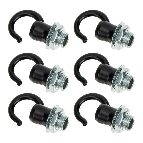 WEUVEB 6Pcs Heavy Duty Black Ceiling Hooks for Home Hanging Flower Pots and Lanterns