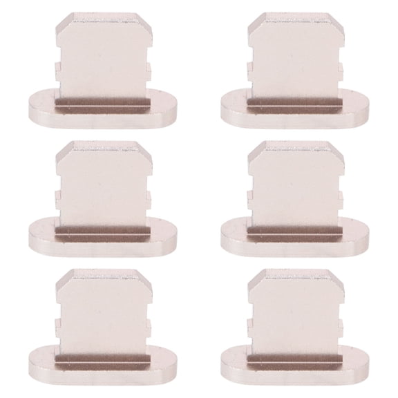 WEUVEB 6Pcs Mobile Phone Dust Cover Set Golden Rectangular Aluminum Alloy for Charging Port