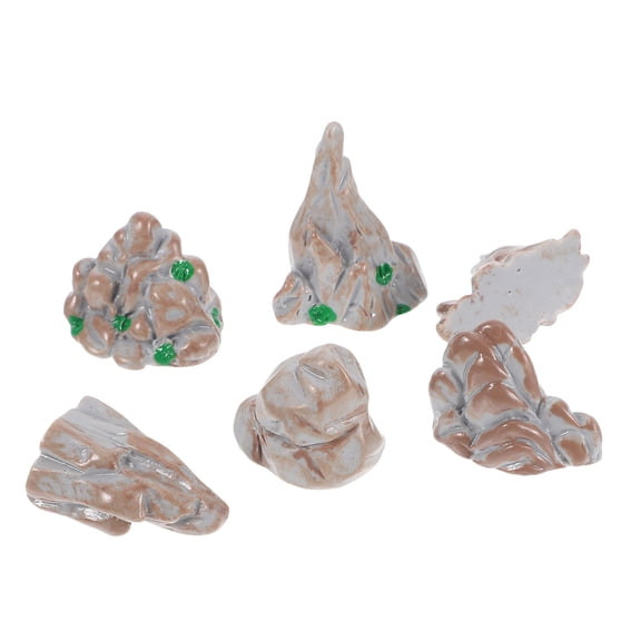 WEUVEB 6Pcs Mountain Shape Resin Ornament for Bonsai Decor Miniature Rockery 1.1X0.8X0.6in