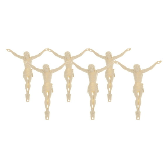 WEUVEB 6Pcs Plastic Jesus Figurine Kit with Cross Craft Manual for Spiritual Decoration