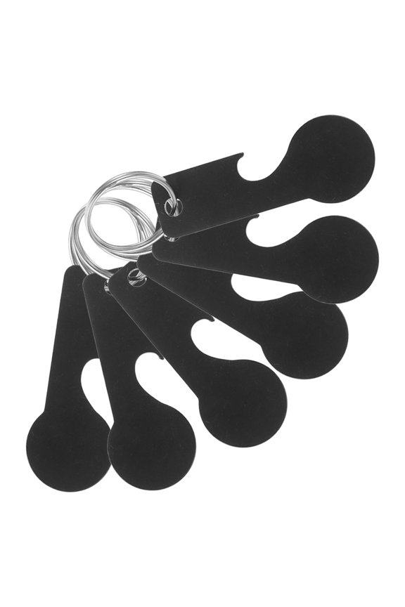 6Pcs Removable Trolley Release Key in Black Stainless Steel for Men and Women