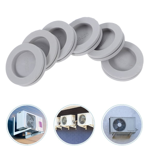 WEUVEB 6Pcs Portable Air Conditioner Hole Cap Rubber Stopper Easy Installation Black