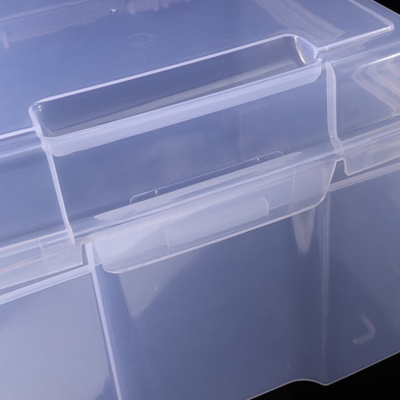 WEUVEB 6Pcs Small Parts Organizer Box Transparent Plastic for Greeting Cards and Accessories