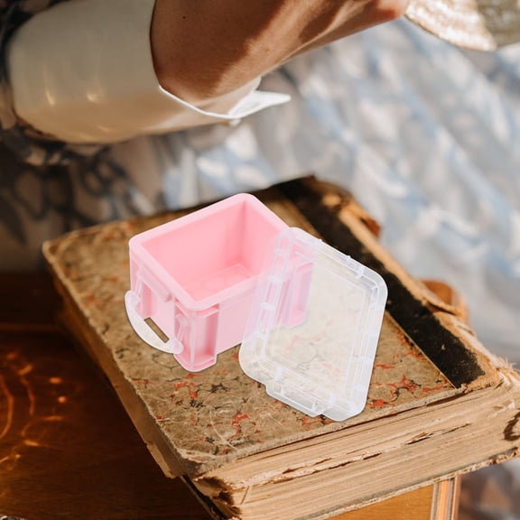 WEUVEB 6Pcs Small Storage Containers with Easy Open Lid Transparent Plastic Boxes for Jewelry